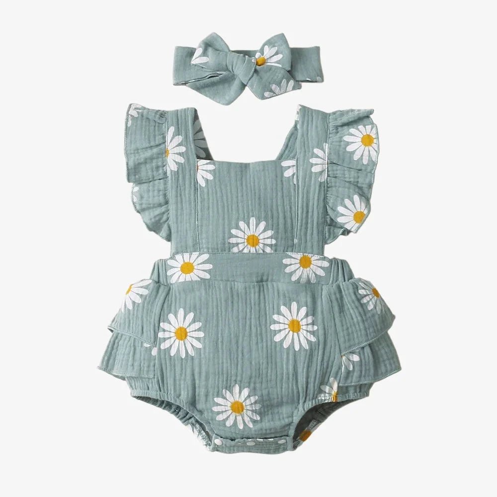 Bequemes Strampler Baby Set Aus Baumwolle Mit Bezauberndem Daisy - Design Für Babys - Mayfair ModaRot0 - 3M