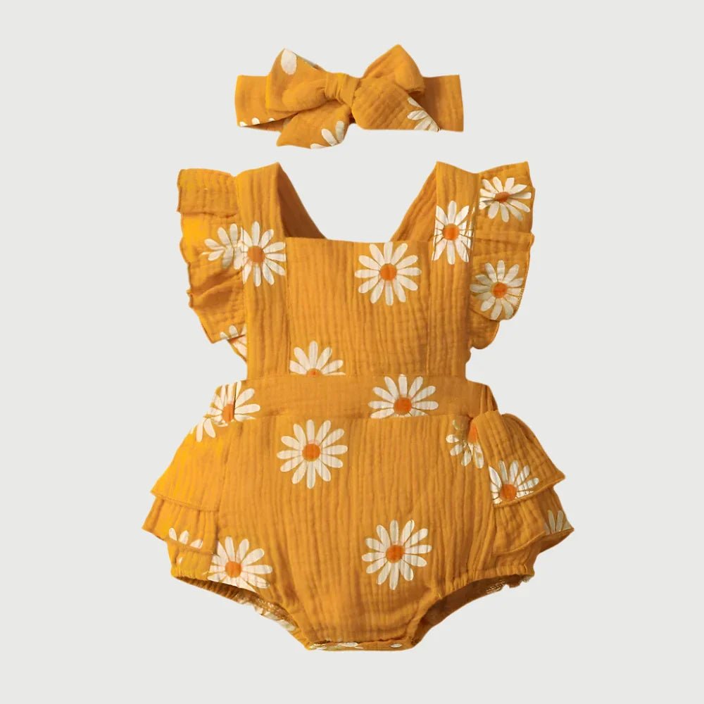 Bequemes Strampler Baby Set Aus Baumwolle Mit Bezauberndem Daisy - Design Für Babys - Mayfair ModaRot0 - 3M