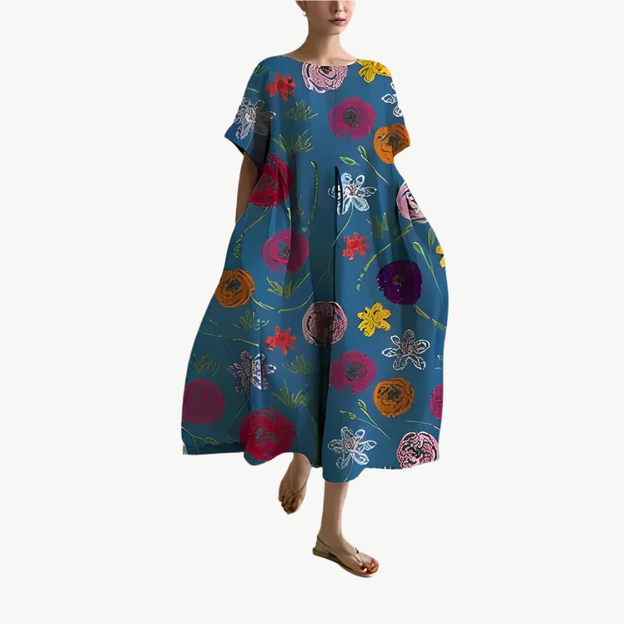 Elin - Lässiges bedrucktes Kleid - Mayfair ModaBlauS