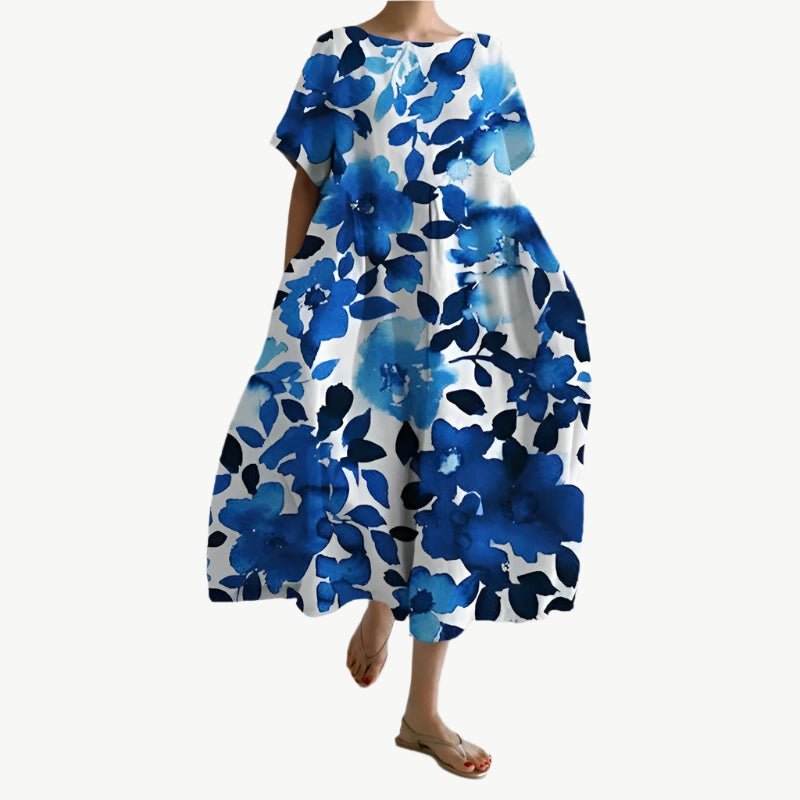 Elin - Lässiges bedrucktes Kleid - Mayfair ModaDunkelblauS
