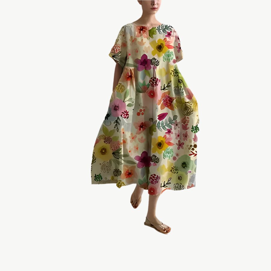 Elin - Lässiges bedrucktes Kleid - Mayfair ModaMehrfarbigS