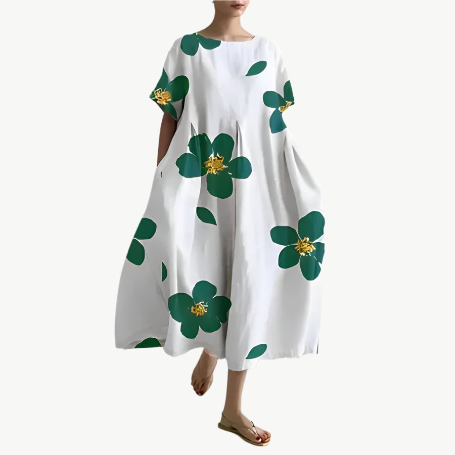 Elin - Lässiges bedrucktes Kleid - Mayfair ModaWeißS