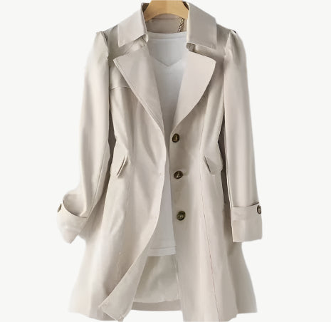 Everra - Ausgeschnittener Trenchcoat - Mayfair ModaBeigeS