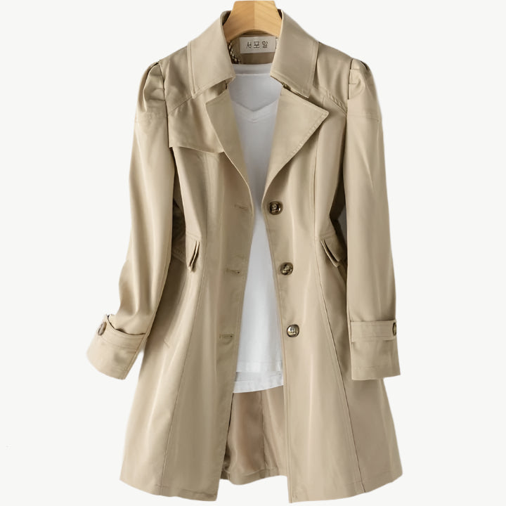 Everra - Ausgeschnittener Trenchcoat - Mayfair ModaKhakiS