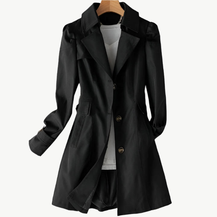 Everra - Ausgeschnittener Trenchcoat - Mayfair ModaSchwarzS