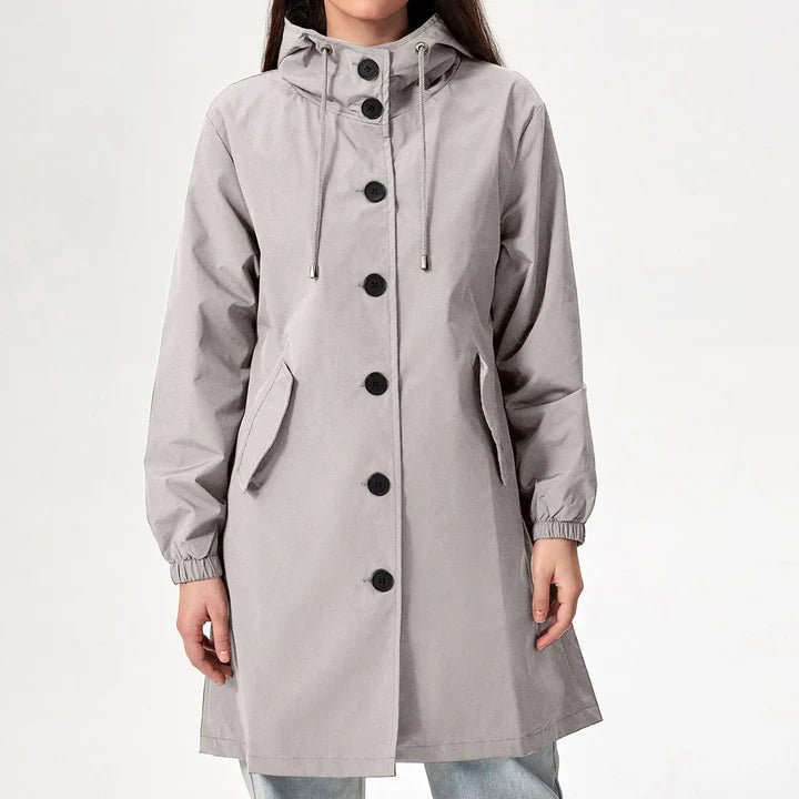 Fawn - Regenmantel mit Kapuze - Mayfair ModaGrauS - 36 EU