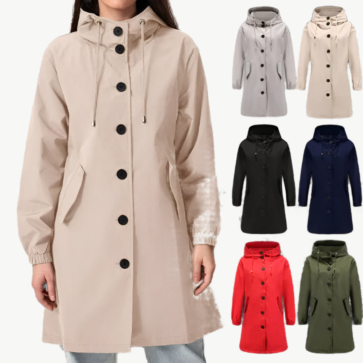 Fawn - Regenmantel mit Kapuze - Mayfair ModaGrünS - 36 EU