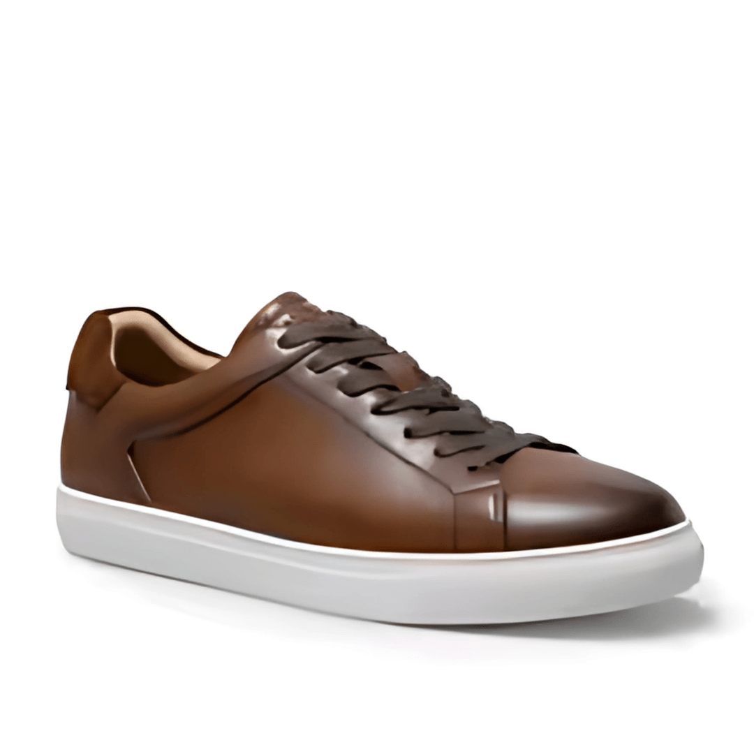 Herren lässige Leder - Turnschuhe - Mayfair ModaBraun7