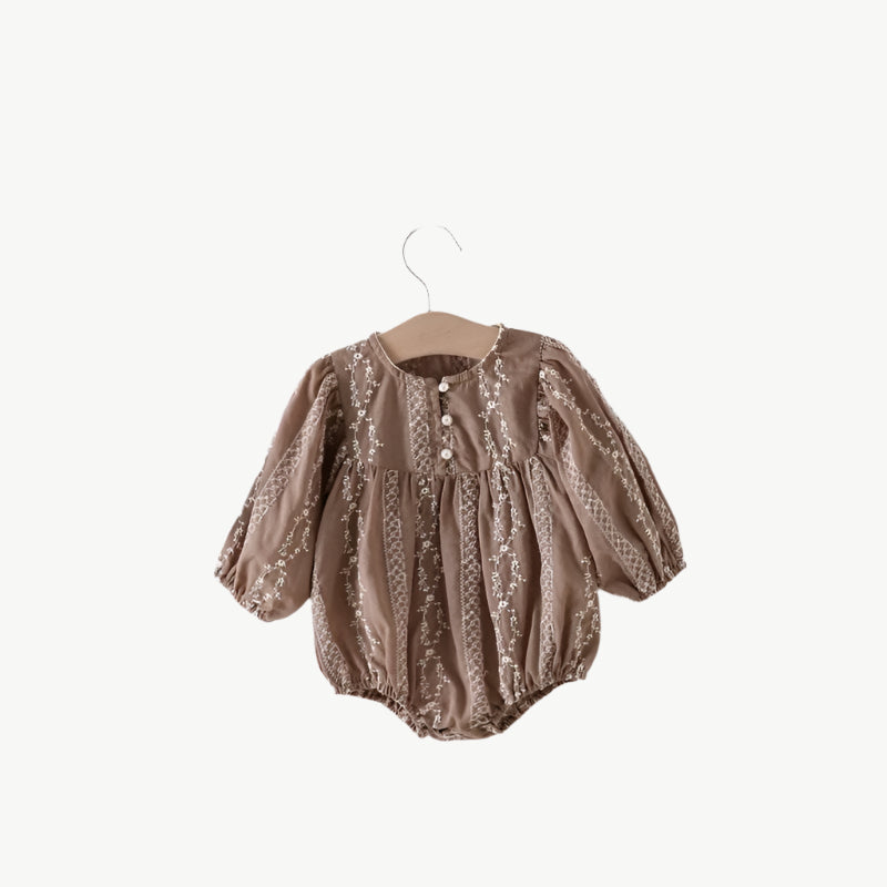 Langarm Strampler für Babys aus Umweltfreundlicher Baumwolle – Bequem & Hypoallergen - Mayfair ModaBraun3M