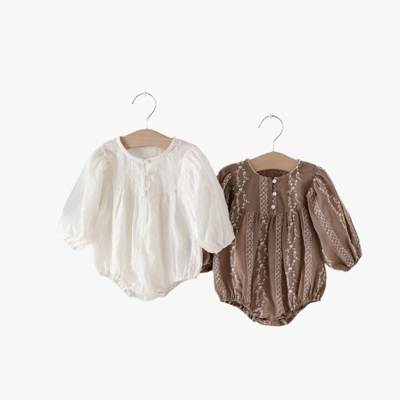 Langarm Strampler für Babys aus Umweltfreundlicher Baumwolle – Bequem & Hypoallergen - Mayfair ModaBraun3M