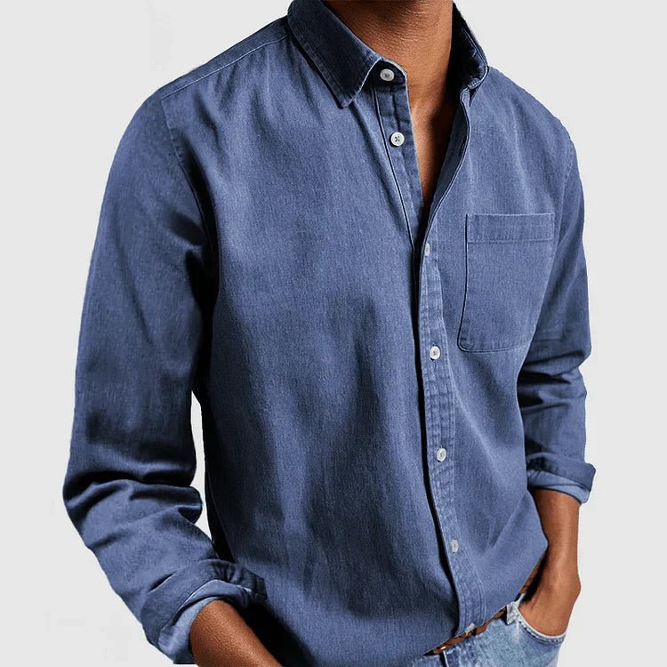 Marco - Weiches Langarm - Poloshirt - Mayfair ModaBlauS