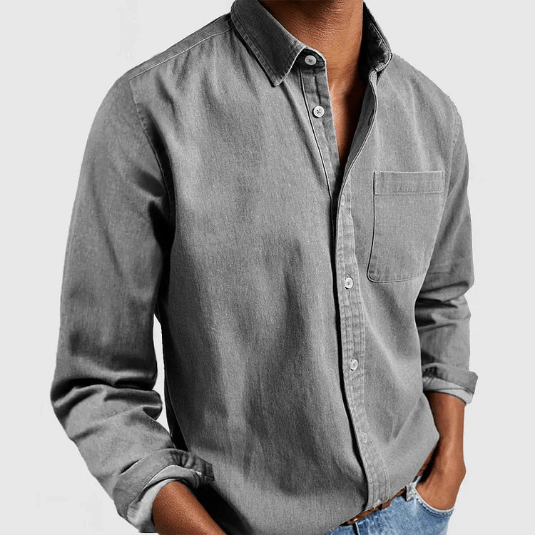 Marco - Weiches Langarm - Poloshirt - Mayfair ModaGrauS