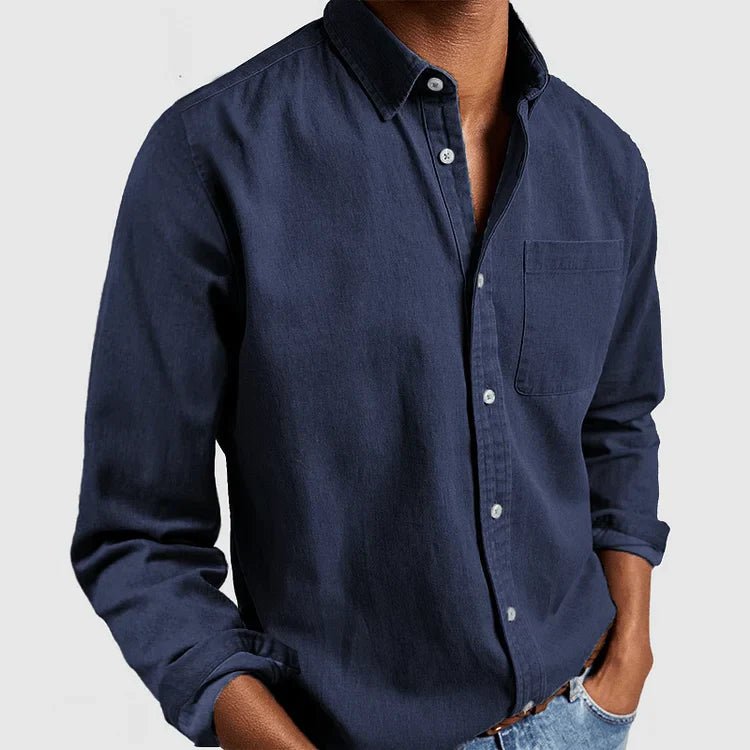 Marco - Weiches Langarm - Poloshirt - Mayfair ModaMarineblauS