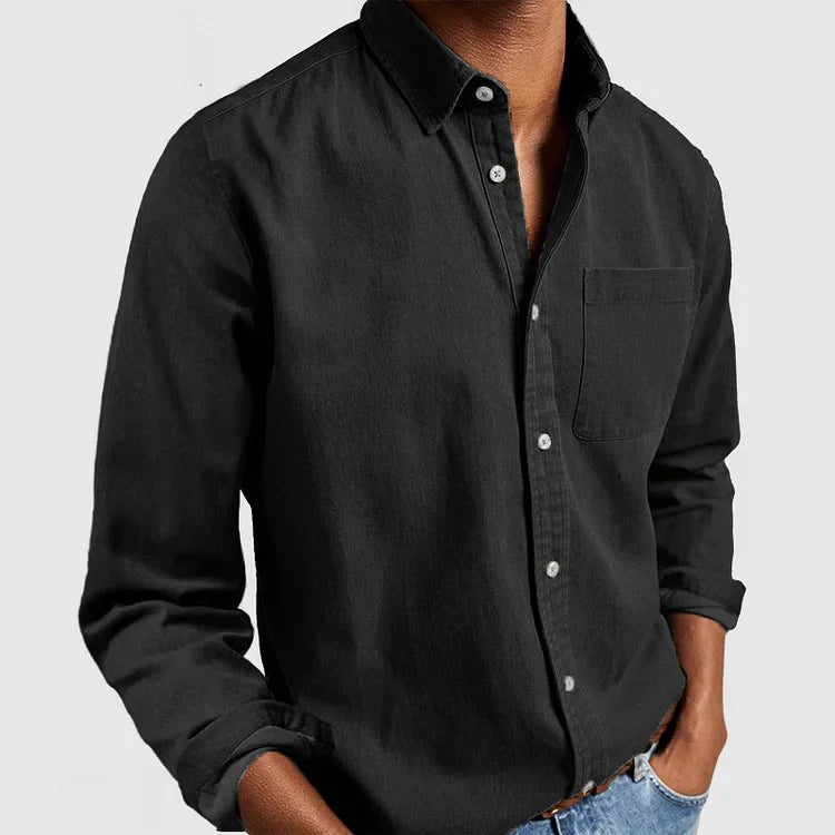 Marco - Weiches Langarm - Poloshirt - Mayfair ModaSchwarzS