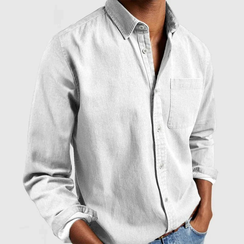 Marco - Weiches Langarm - Poloshirt - Mayfair ModaWeißS