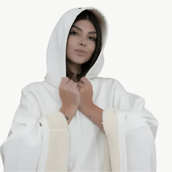 Sera - Langer, vielseitiger Hoodie - Mayfair ModaWeiß