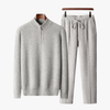 100% MERINO WOOL ZIP UP TRACKSUIT - Mayfair ModaGrauS