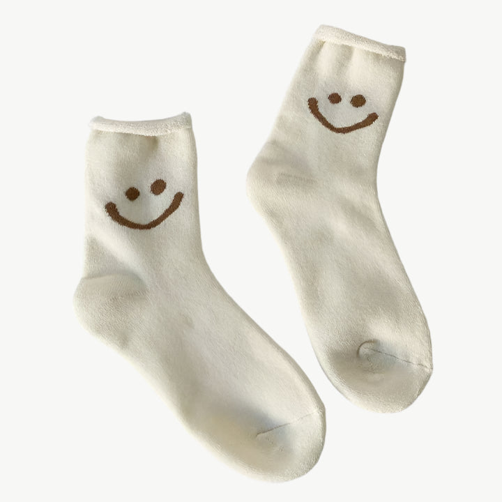 Aly - Kuschelige, farbenfrohe Socken - Mayfair ModaKontrast Taupe - Kaffee - Braun