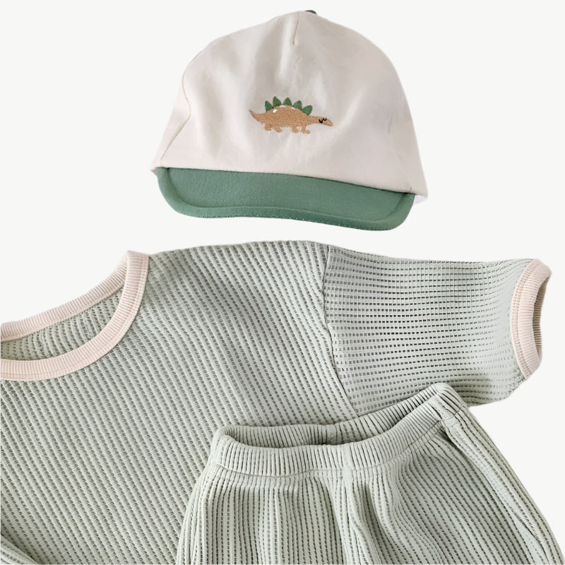 Atmungsaktive Waffelsporthosen Set aus Bio - Baumwolle – Hypoallergen & Umweltfreundlich für Empfindliche Haut - Mayfair ModaGrau3 - 6M