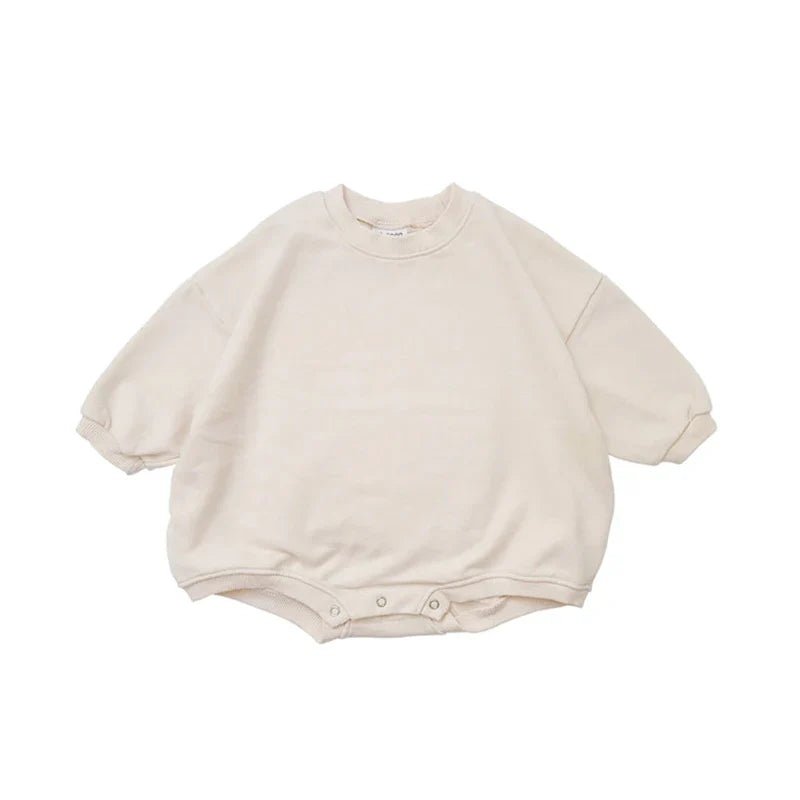 Atmungsaktiver Kinder Sweatshirt Strampler aus Bio - Baumwolle – hypoallergen & umweltfreundlich - Mayfair ModaCreme1 - 3M