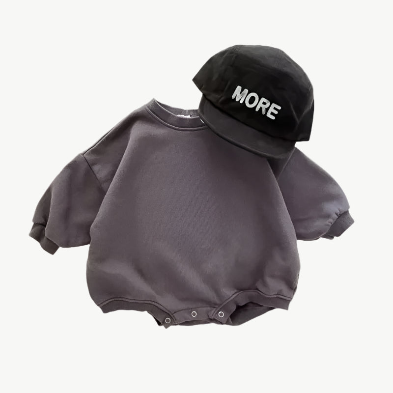 Atmungsaktiver Kinder Sweatshirt Strampler aus Bio - Baumwolle – hypoallergen & umweltfreundlich - Mayfair ModaCreme1 - 3M