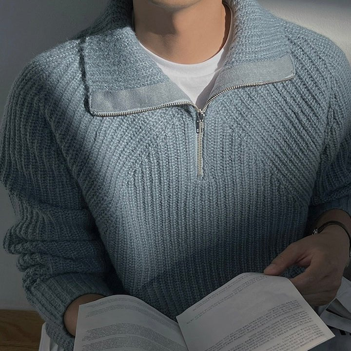AZURE QUARTER ZIP SWEATER - Mayfair ModaS