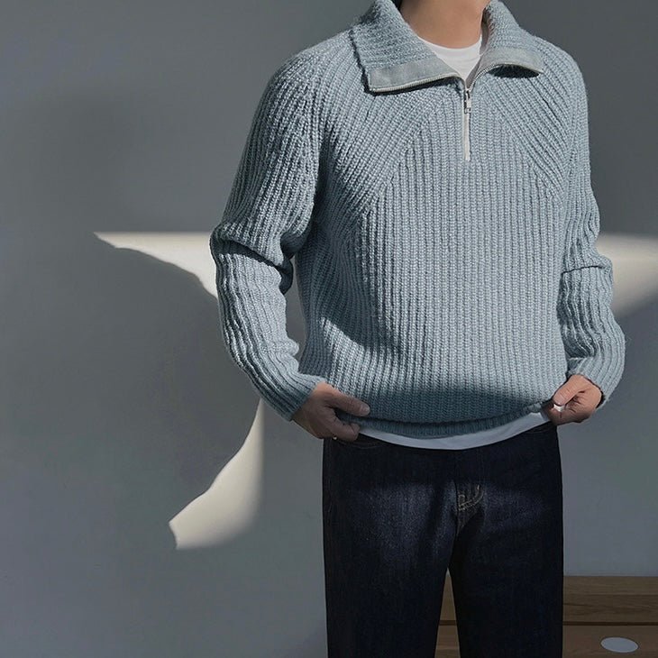 AZURE QUARTER ZIP SWEATER - Mayfair ModaS