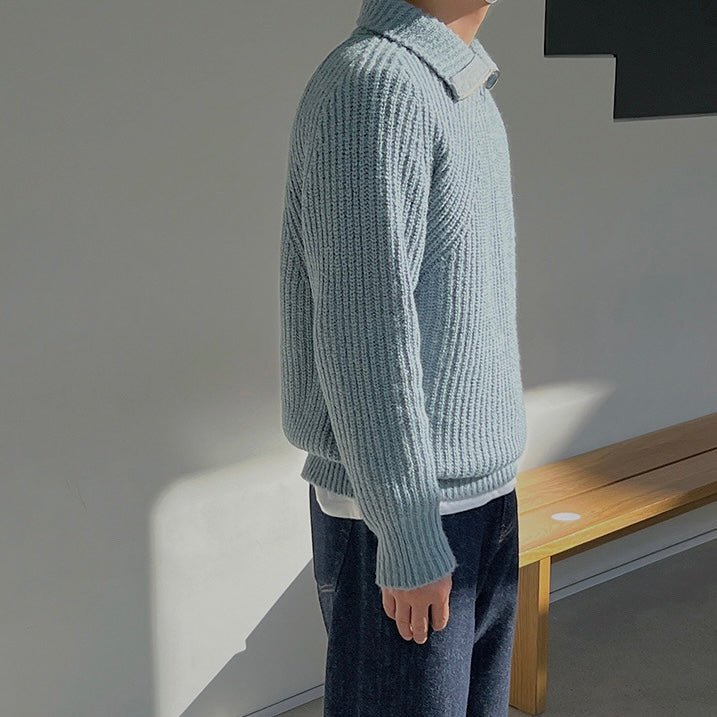 AZURE QUARTER ZIP SWEATER - Mayfair ModaS