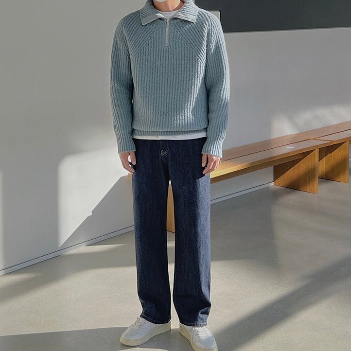 AZURE QUARTER ZIP SWEATER - Mayfair ModaS