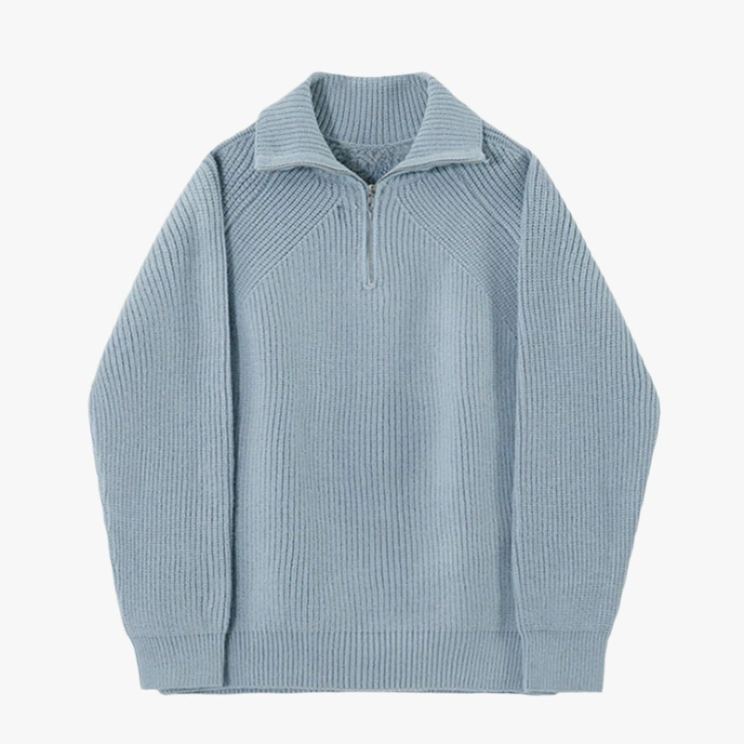 AZURE QUARTER ZIP SWEATER - Mayfair ModaS