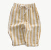 Bequeme Streifenhose aus Bio - Baumwolle mit Kordelzug für Kinder – Atmungsaktiv und Hypoallergen - Mayfair ModaKhaki18 - 24M