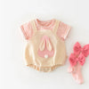 Bequemer Hasenoverall aus 100% Bio - Baumwolle für Kinder – Atmungsaktiv & Hypoallergen - Mayfair ModaRosa0 - 6M