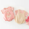 Bequemer Hasenoverall aus 100% Bio - Baumwolle für Kinder – Atmungsaktiv & Hypoallergen - Mayfair ModaRosa0 - 6M
