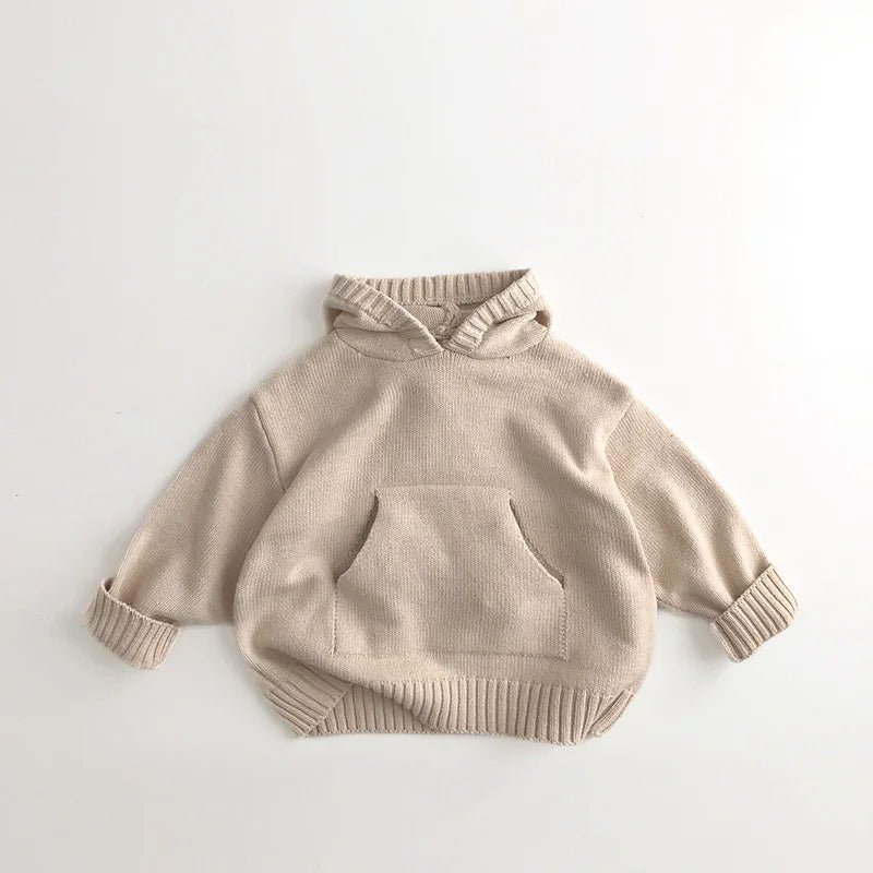 Bequemer Kapuzenpullover für Kinder aus 100% Bio - Baumwolle, Atmungsaktiv & Hypoallergen - Mayfair ModaBraun12M