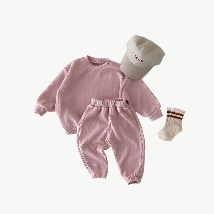 Bequemer Trainingsanzug aus Bio - Baumwolle für Kinder – Atmungsaktiv & Hypoallergen - Mayfair ModaGrau9M