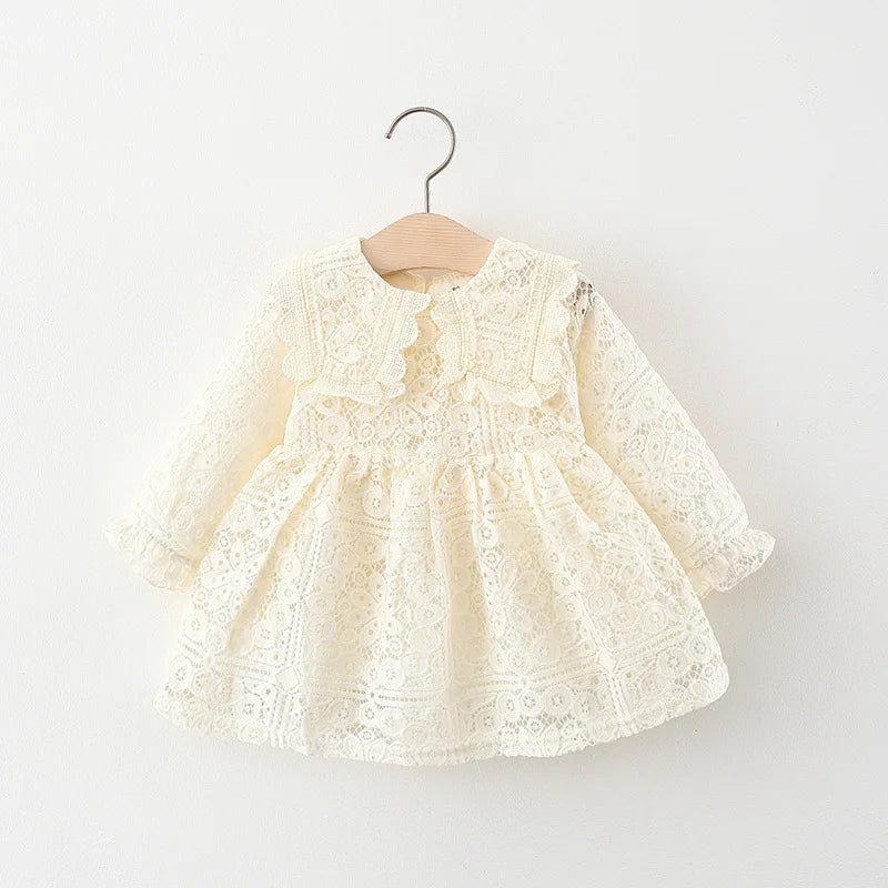Bio - Baumwoll - Langarm - Spitzenkleid für Kinder – Hypoallergen & Atmungsaktiv - Mayfair ModaRosa6M