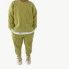 Bio - Baumwoll Waffel Jogger Set für Kinder – Atmungsaktiv & Hypoallergen - Mayfair ModaBeige9 - 12M