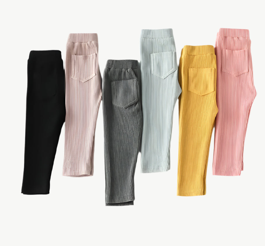 Bio - Baumwolle Doppelpocket Leggings für Kinder – Atmungsaktiv & Hypoallergen - Mayfair ModaSchwarz12M