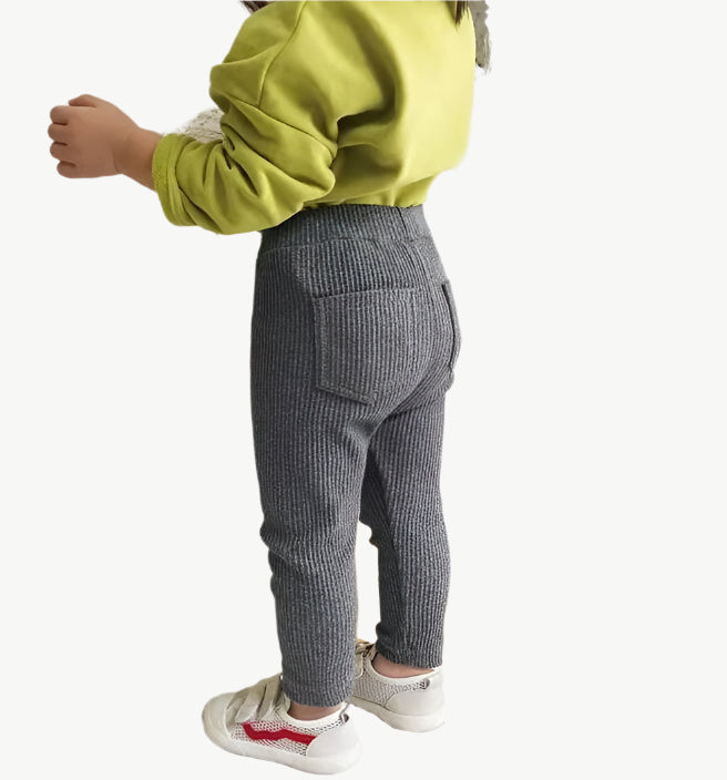 Bio - Baumwolle Doppelpocket Leggings für Kinder – Atmungsaktiv & Hypoallergen - Mayfair ModaSchwarz12M