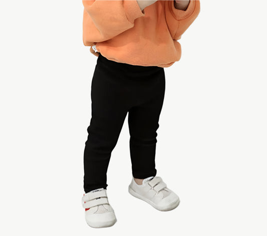 Bio - Baumwolle Doppelpocket Leggings für Kinder – Atmungsaktiv & Hypoallergen - Mayfair ModaSchwarz12M