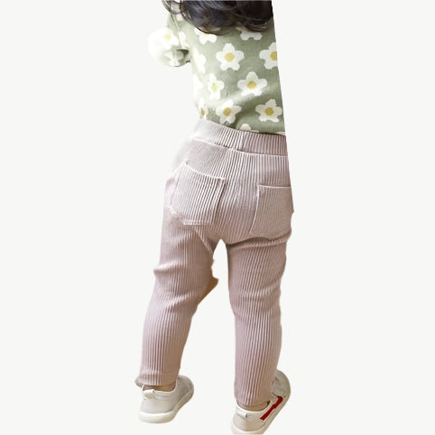 Bio - Baumwolle Doppelpocket Leggings für Kinder – Atmungsaktiv & Hypoallergen - Mayfair ModaSchwarz12M