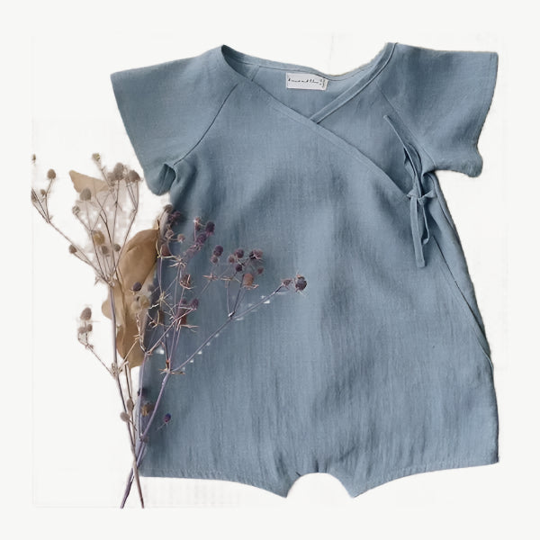 Biologischer Leinen Kimono für Damen – Atmungsaktiv, Hypoallergen und Umweltfreundlich - Mayfair ModaBlau18 - 24M
