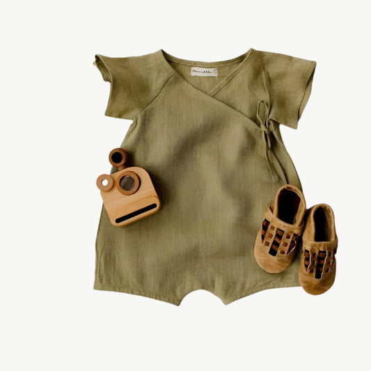 Biologischer Leinen Kimono für Damen – Atmungsaktiv, Hypoallergen und Umweltfreundlich - Mayfair ModaGrün18 - 24M