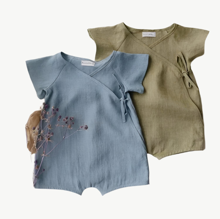 Biologischer Leinen Kimono für Damen – Atmungsaktiv, Hypoallergen und Umweltfreundlich - Mayfair ModaGrün18 - 24M
