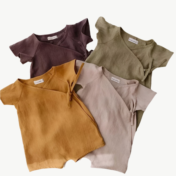 Biologischer Leinen Kimono für Damen – Atmungsaktiv, Hypoallergen und Umweltfreundlich - Mayfair ModaGrün18 - 24M