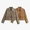 Cecil - Luxuriöser Wildleder - Mantel - Mayfair ModaGrau BraunS - EU 36