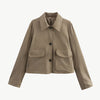 Cecil - Luxuriöser Wildleder - Mantel - Mayfair ModaGrau BraunS - EU 36