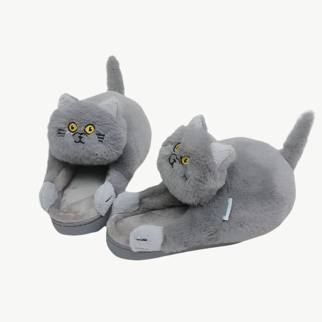 Enya - Kuschelige Katzenpantoffeln - Mayfair ModaGrau6