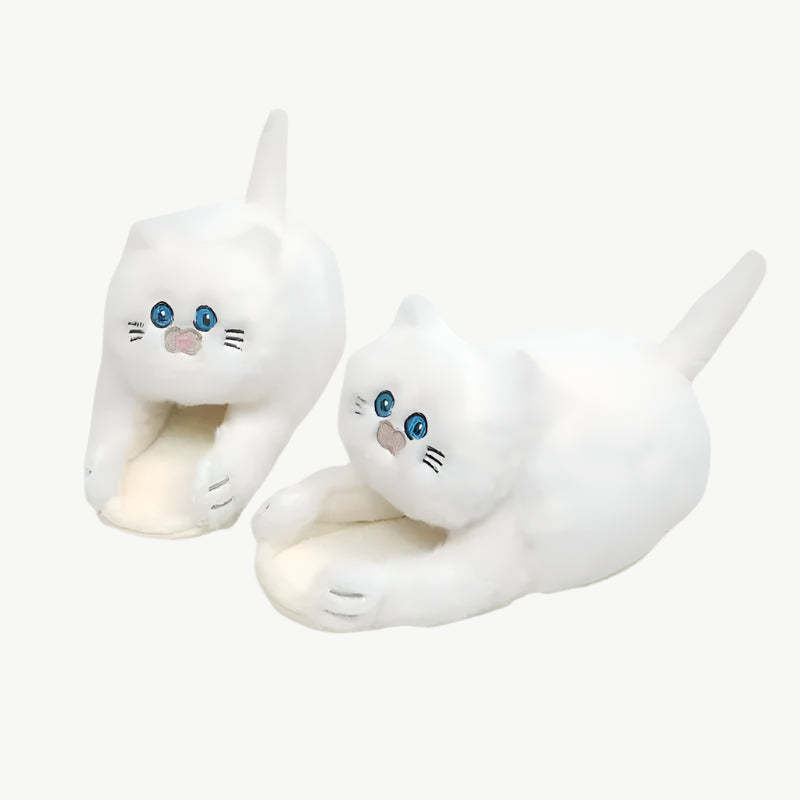 Enya - Kuschelige Katzenpantoffeln - Mayfair ModaWeiß6