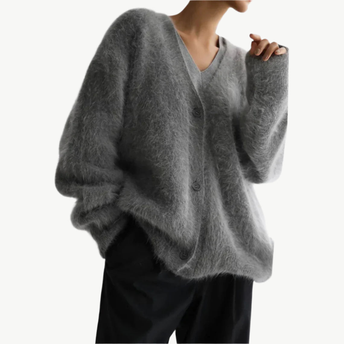 Era - Luxuriöse Strickjacke - Mayfair ModaBraunS